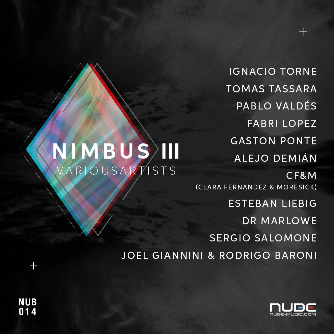 Cover art for the various-artists compilation NIMBUS III on Nube Music Records, which includes two tracks by Tomas Tassara.